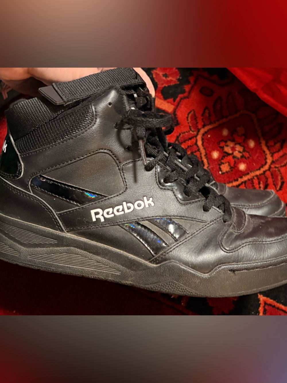 Women’s Reebok Black Leather High-Top Sneaker
